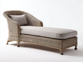 Bain de soleil - Rotin tressé-Tissu - 194x82x88 cm - Beige grisé-Grège - Classique