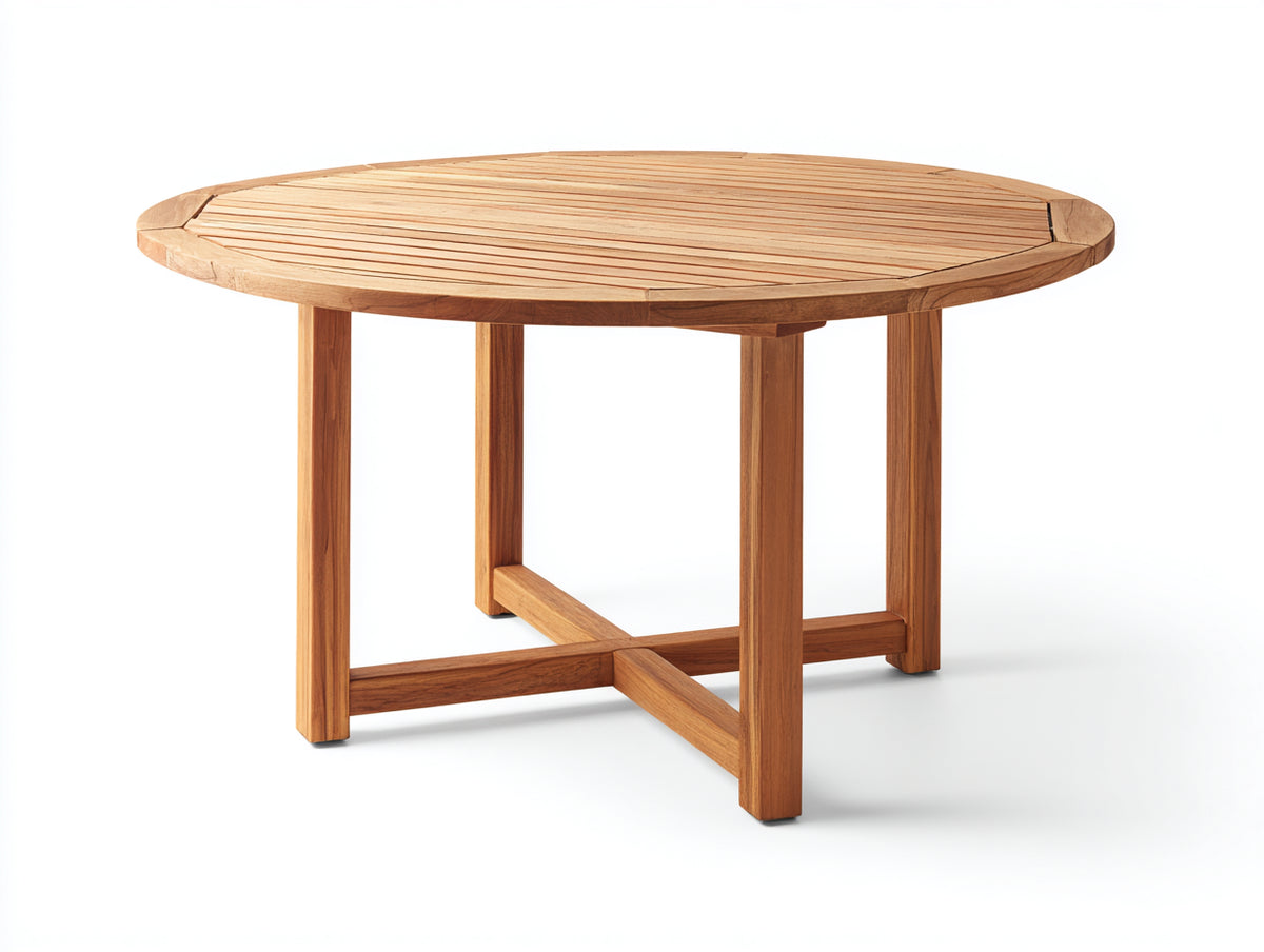 Table de jardin - Bois - 118x118x75 cm - Bois miel - Style classique