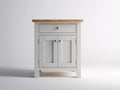 Buffet - bois - 68x39x89 cm - blanc-bois naturel - style campagne
