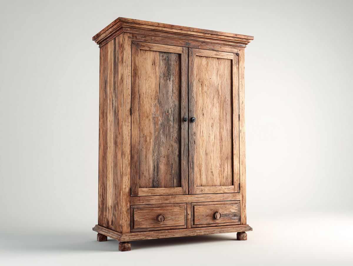Armoire - Bois - 115x57x198 cm - Bois naturel - Style rustique