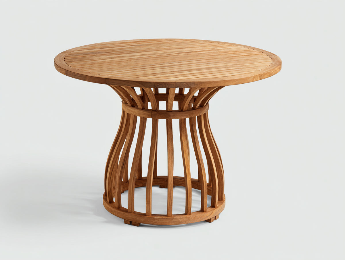 Table de jardin - Bois - 116x116x74 cm - Bois miel - Style artisanal