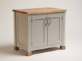 Buffet - bois - 92x43x86 cm - gris clair-bois naturel - style campagne moderne