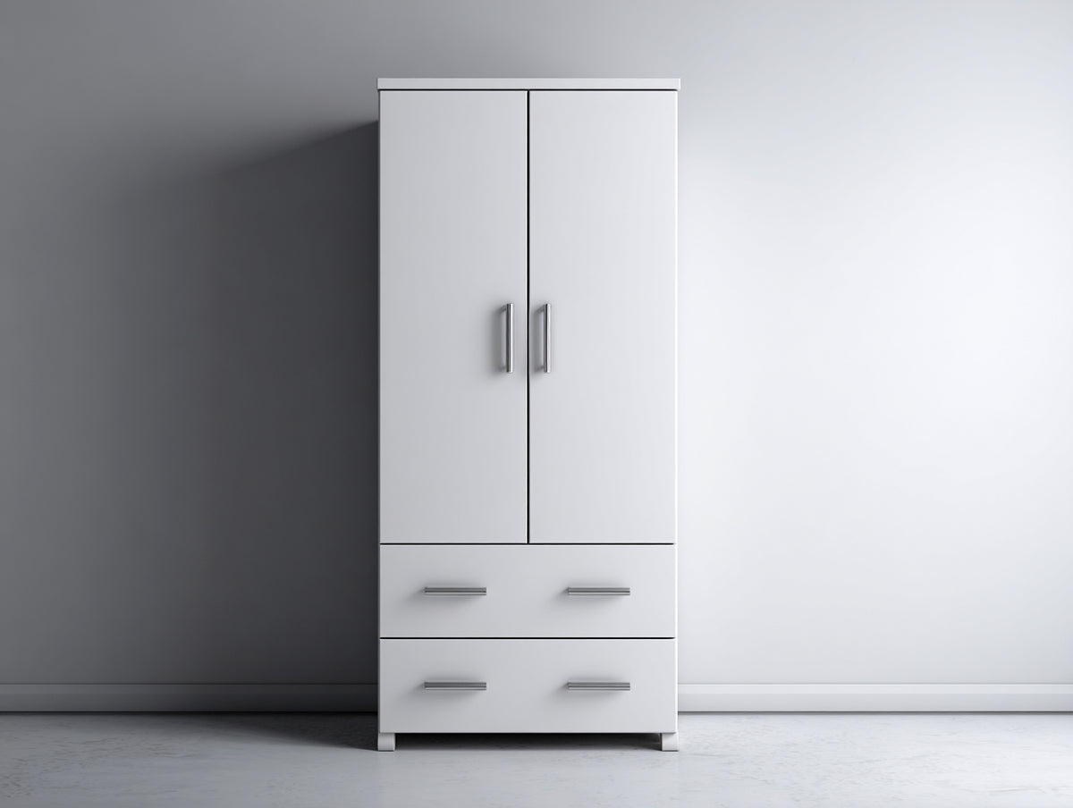Armoire - Bois - 88x52x188 cm - Blanc - Style minimaliste