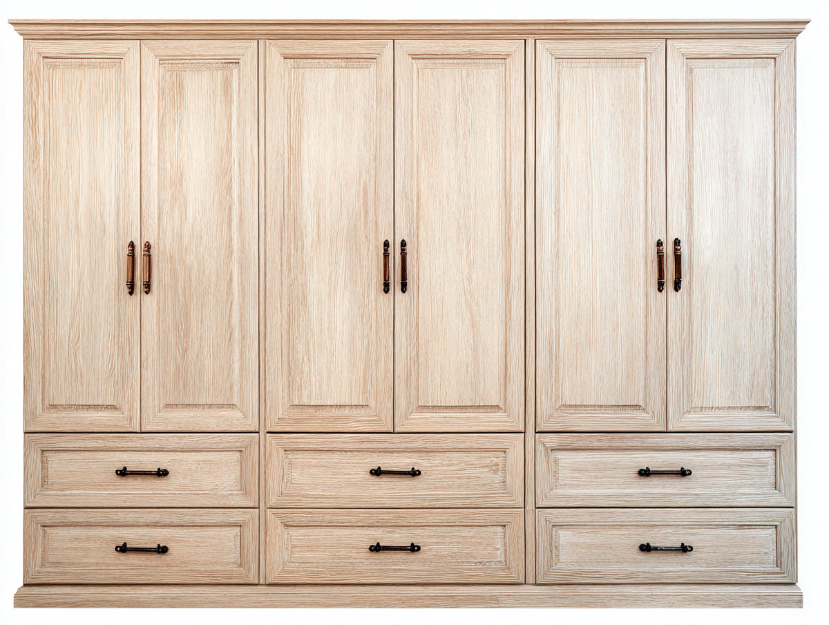 Armoire - Bois - 286x62x218 cm - Bois naturel - Style traditionnel
