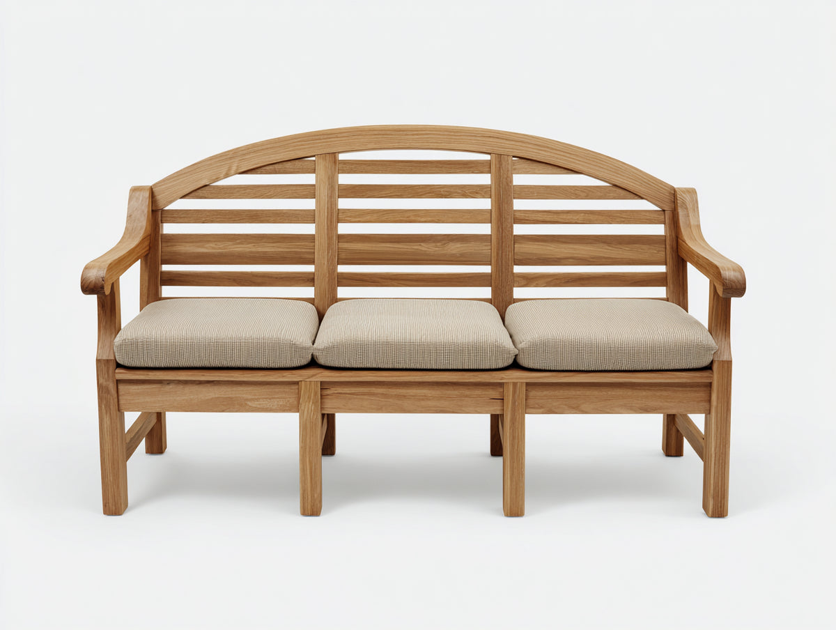 Banc de jardin - Bois-Tissu - 165x65x92 cm - Bois naturel-Beige - Classique