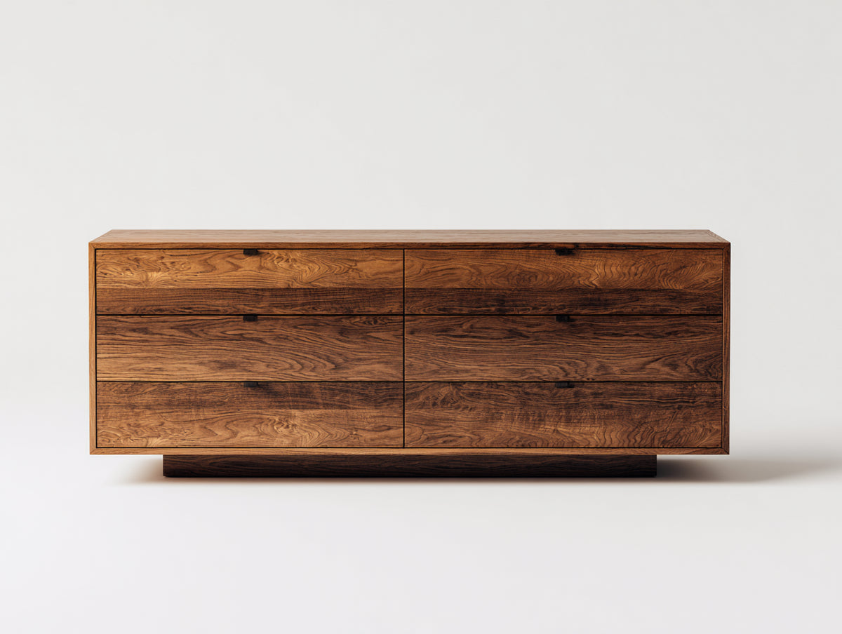 Commode - bois - 160x45x72 cm - noyer foncé - style contemporain
