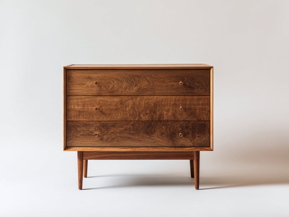 Commode - bois - 96x41x88 cm - noyer - style milieu du siècle