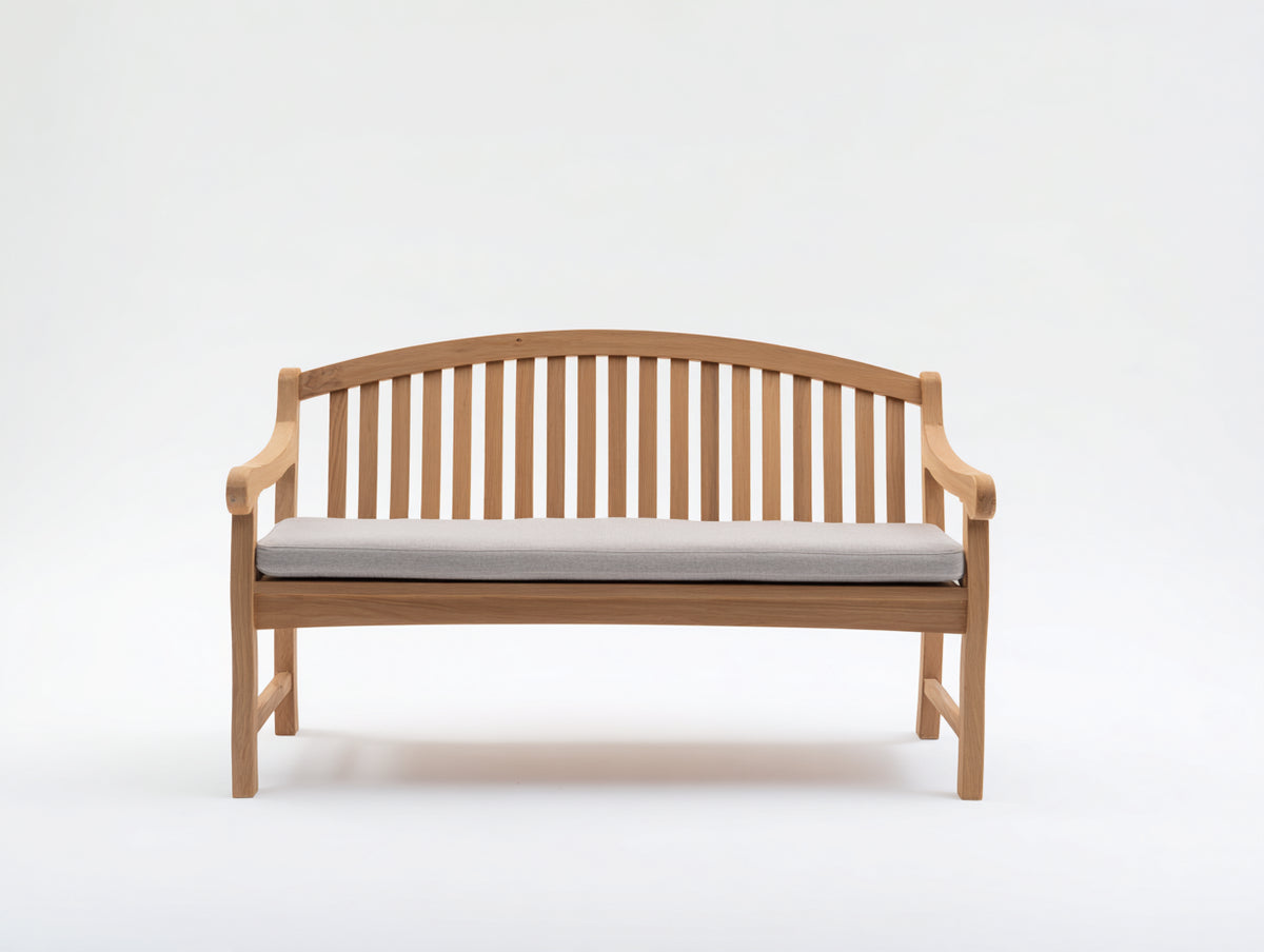 Banc de jardin - Bois-Tissu - 151x63x88 cm - Bois naturel-Gris clair - Style classique