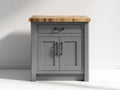 Buffet - bois - 74x40x88 cm - gris clair-bois naturel - style campagne moderne