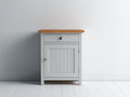 Buffet - bois - 56x37x86 cm - gris clair-bois naturel - style campagne compact