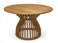 Table de jardin - Bois - 130x130x76 cm - Brun naturel - Style sculptural