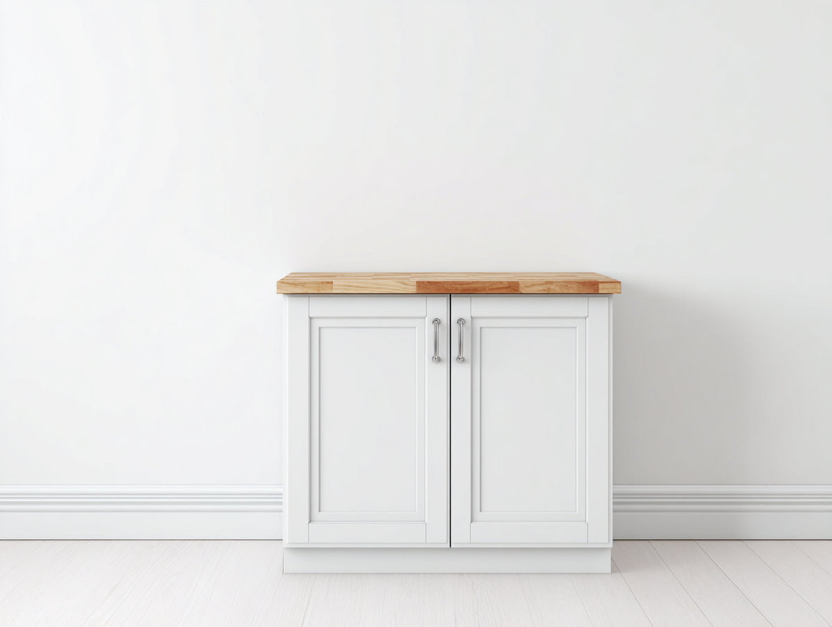 Buffet - bois - 88x40x82 cm - blanc-bois naturel - style classique moderne