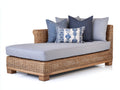 Bain de soleil - Rotin tressé-Tissu - 205x105x78 cm - Beige naturel-Gris clair - Contemporain