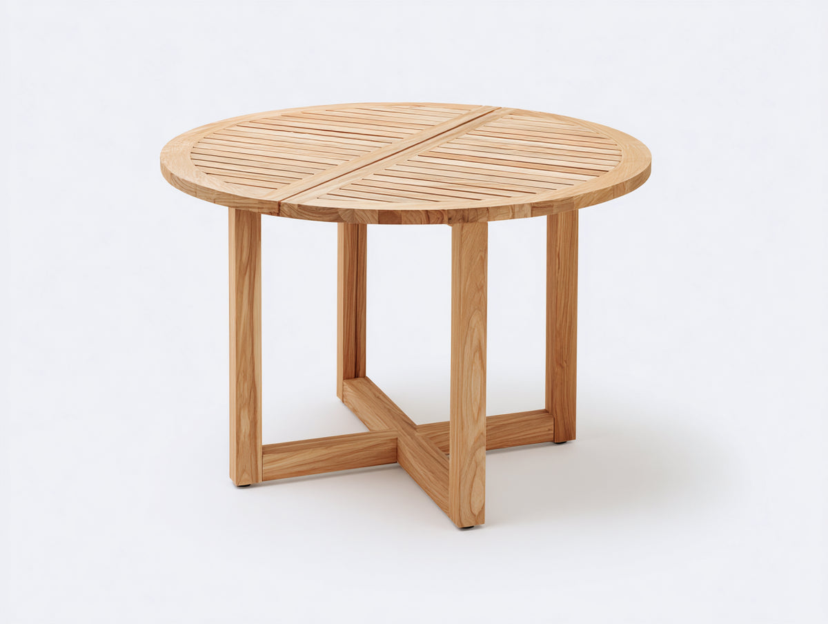 Table de jardin - Bois - 116x116x76 cm - Bois clair - Style contemporain
