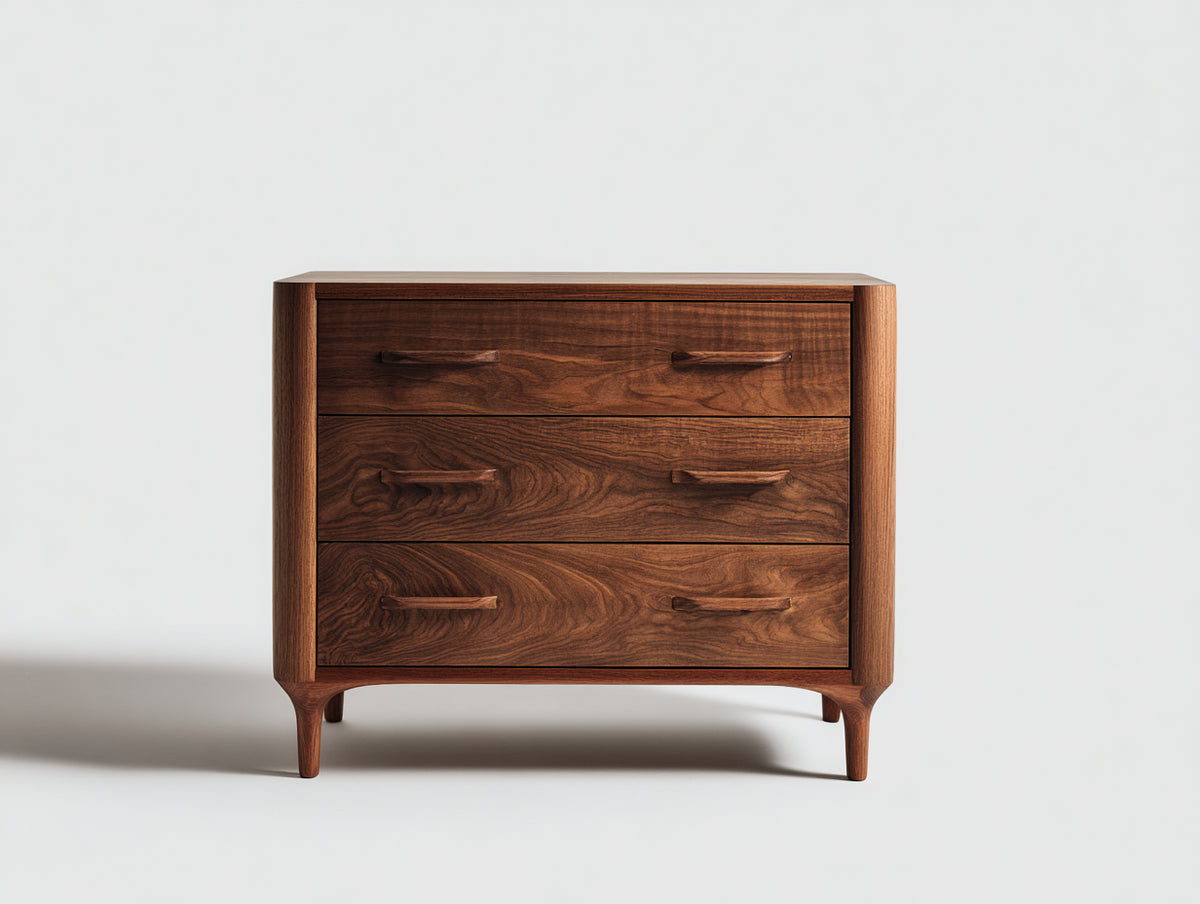 Commode - bois - 92x43x87 cm - noyer foncé - style rétro moderne
