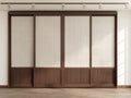 Armoire - Bois - 238x61x208 cm - Brun foncé-Beige - Style japonais