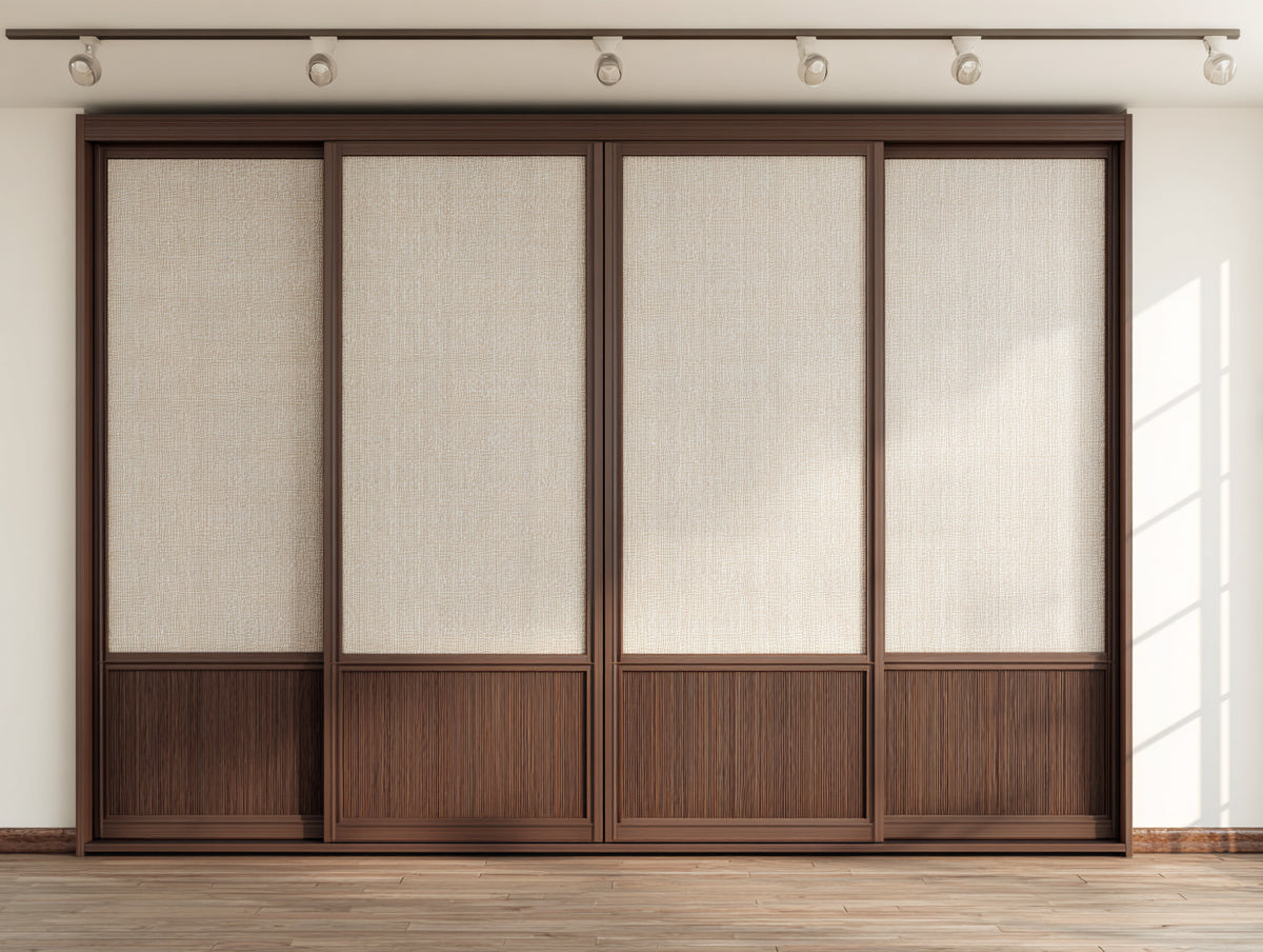 Armoire - Bois - 238x61x208 cm - Brun foncé-Beige - Style japonais