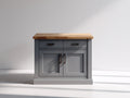 Buffet - bois - 98x44x90 cm - gris anthracite-bois naturel - style industriel moderne