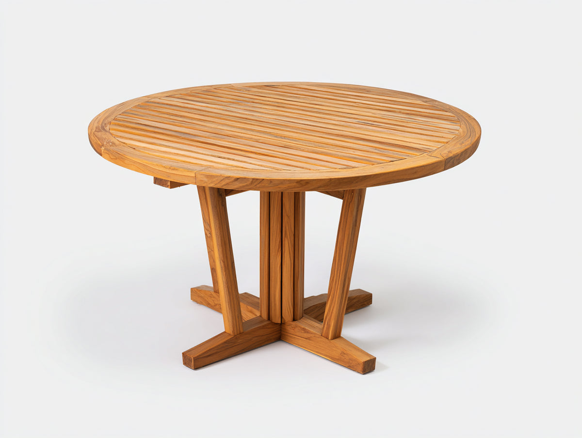 Table de jardin - Bois - 125x125x76 cm - Brun doré - Style rustique