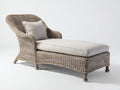 Bain de soleil - Rotin tressé-Tissu - 188x80x88 cm - Gris patiné-Beige clair - Bohème