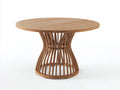 Table de jardin - Bois - 124x124x75 cm - Bois naturel - Style organique